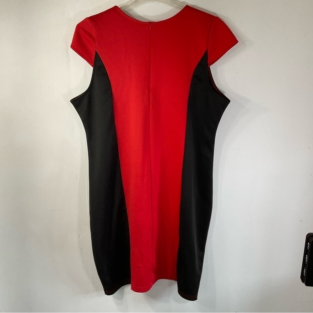 Beyond This Plane‎ Red Black Bodycon Illusion Dress in 1XL